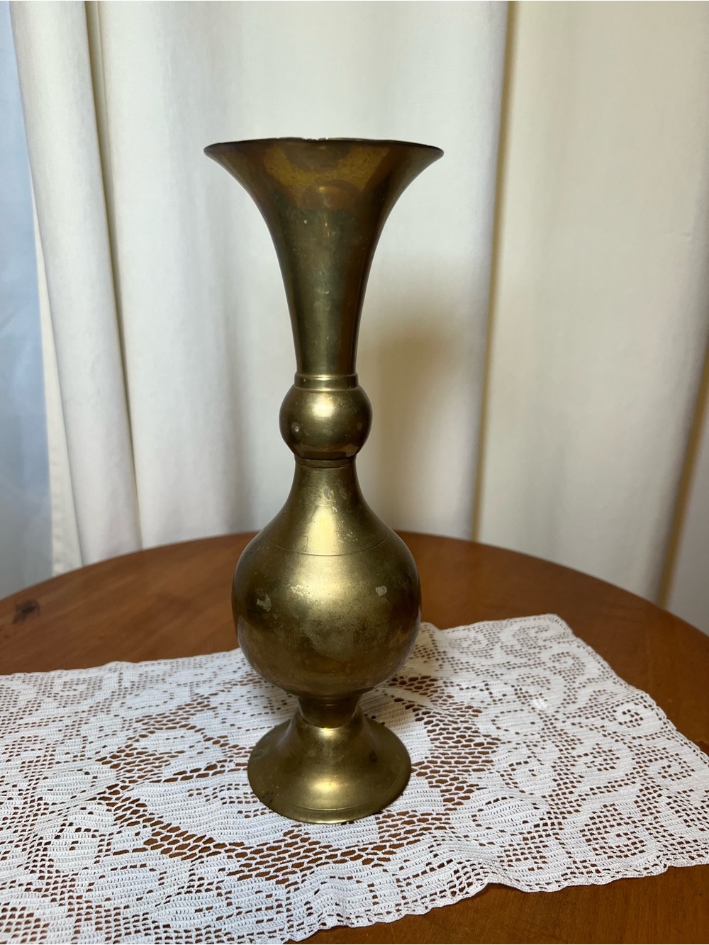 Vintage Brass Vase 11” Tall - MCM Beautiful